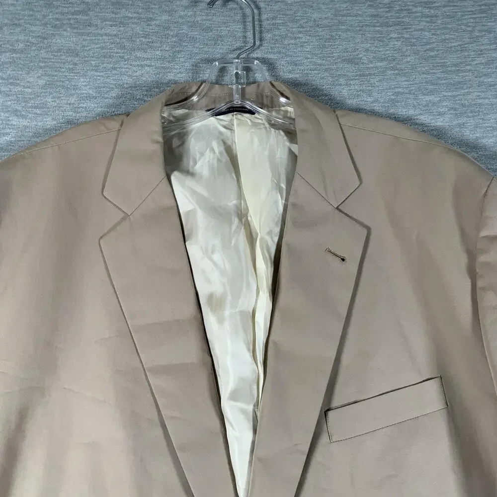 Brooks Brothers Suit Jacket Mens 50 Long Beige Cotton Madison 2 Button Blazer